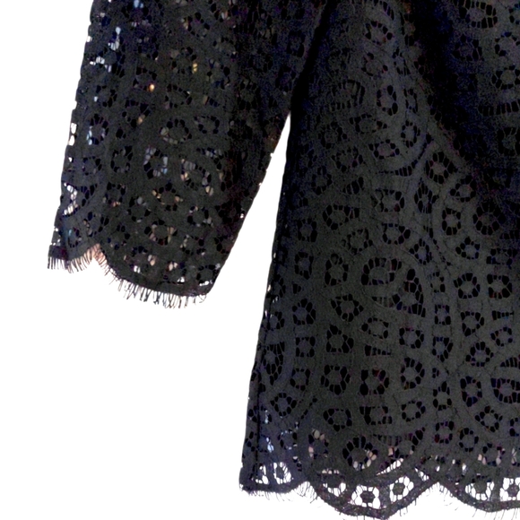 J.Crew NWT-Black Lace 3/4 Sleeves Top - Picture 4 of 7